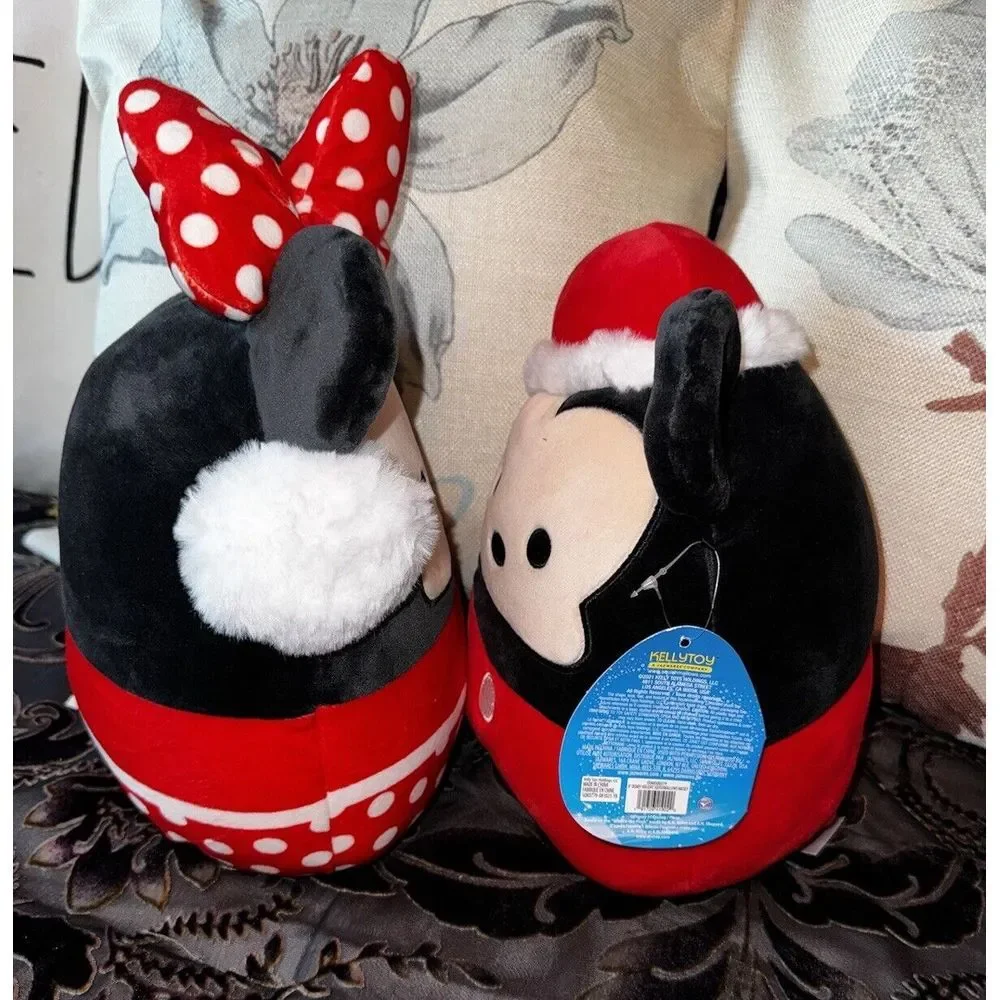 Two Squishmallows Holiday Christmas Santa Mickey Minnie‎ Mouse Pillow Plush New